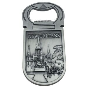 New Orleans Bottle Opener Souvenir Magnet St Louis Cathedral Horse Carriage Gift